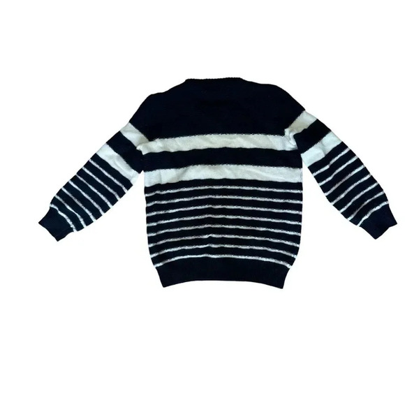 A.P.C. Rue Madame Paris 100% Wool Blue White Sweater striped crew neck S - Picture 2 of 10